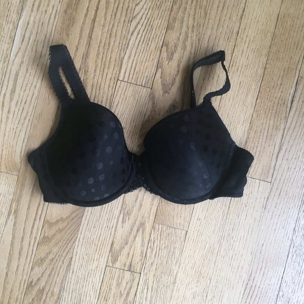 Wacoal Black Bra with Discrete Polka Dots